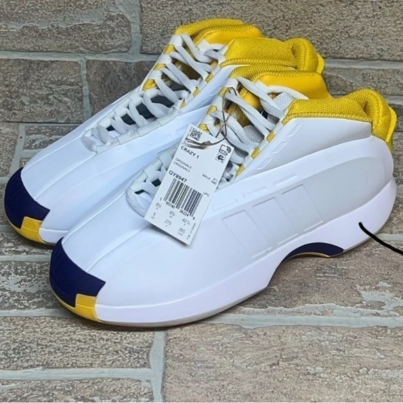 adidas Other - NWOB Adidas Crazy 1 Lakers Home Kobe Bryant White Yellow Purple Men’s Size 9